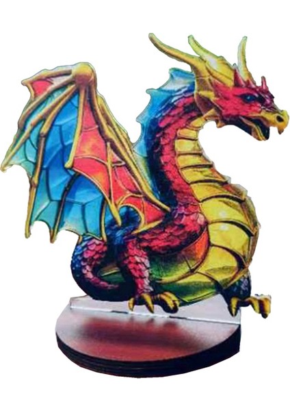 Masaüstü Süsleme Çift Taraflı Çok Renkli Stil Ev Dekorasyonu, Ejderha (Yurt Dışından)