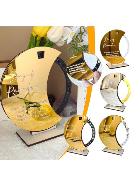 Ramazan Advent Takvimi, Ramazan Advent Geri Sayım Muak Akrilik Ay Süsü Ramazan Masa Dekorasyonu, Altın ve Gümüş (Yurt Dışından) modelleri