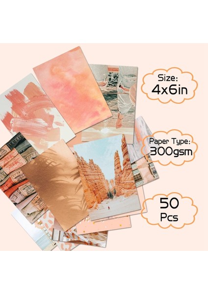 50 Adet Şeftali Plaj Estetik Resimler Duvar Kolaj Boho Tarzı Kolaj Baskı Kitleri Teal Renk Odası Süslemeleri Kız Için (Yurt Dışından) modelleri