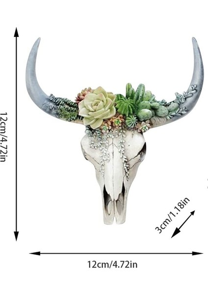 Reçine Uzun Boynuzlu Inek Kafatası Duvar Asılı Dekor, Çiçek Inek Kafatası Duvar Dekoru Kreş Dekoru Asılı Reçine Süsü L (Yurt Dışından) modelleri