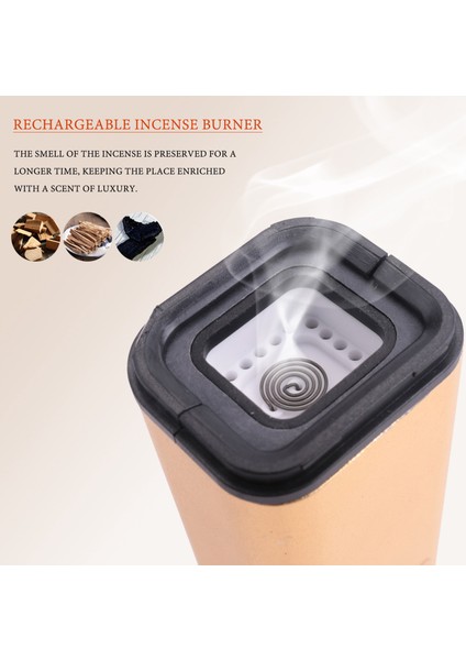 USB Tütsü Brülör Taşınabilir Elektrikli Bakhoor Aroma Difüzör Mini Arapça Tütsü Tutucu Müslüman Ev Dekorasyonu - Altın (Yurt Dışından) fiyatları