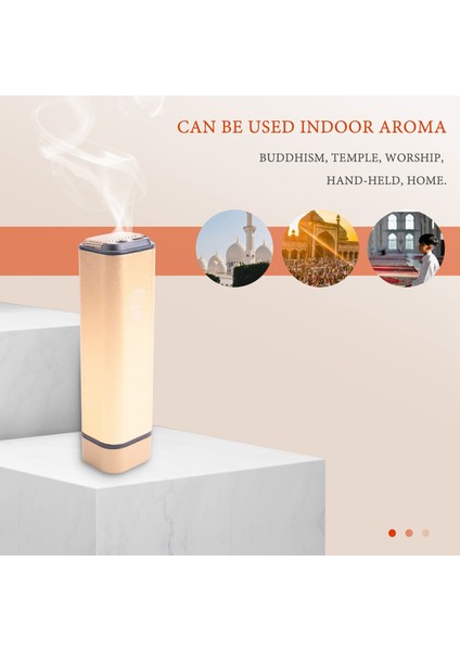 USB Tütsü Brülör Taşınabilir Elektrikli Bakhoor Aroma Difüzör Mini Arapça Tütsü Tutucu Müslüman Ev Dekorasyonu - Altın (Yurt Dışından) fırsatları