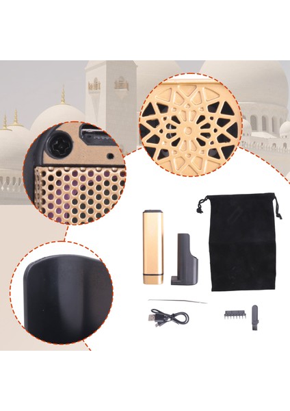 USB Tütsü Brülör Taşınabilir Elektrikli Bakhoor Aroma Difüzör Mini Arapça Tütsü Tutucu Müslüman Ev Dekorasyonu - Altın (Yurt Dışından) indirimleri