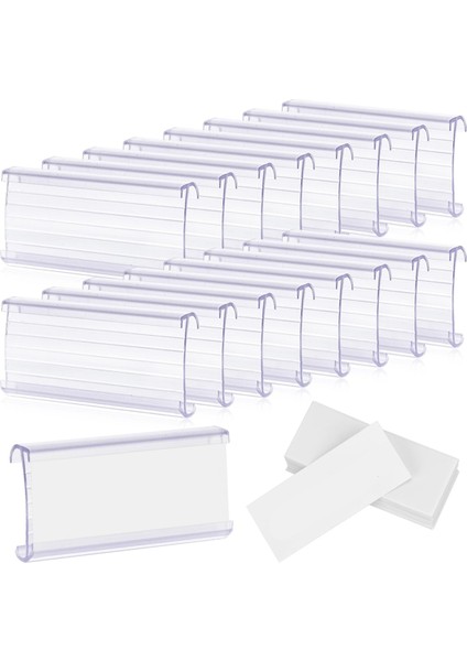 100 Kağıt Eklemeli 100 Adet Tel Raf Etiket Tutucu, Tel Etiket Tutucu Plastik Raf Etiketleri Uyumlu 1-1/4 Inç Raflar (Yurt Dışından)