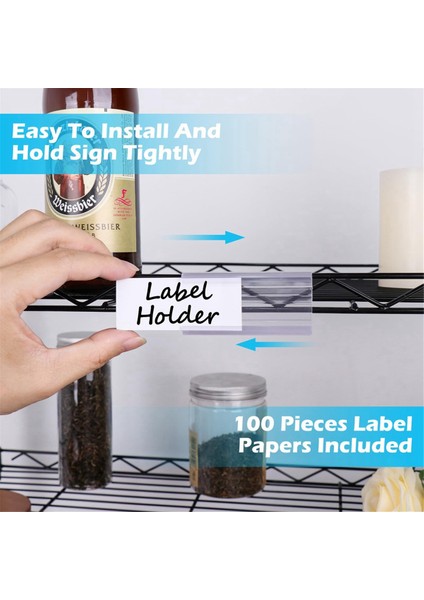 100 Kağıt Eklemeli 100 Adet Tel Raf Etiket Tutucu, Tel Etiket Tutucu Plastik Raf Etiketleri Uyumlu 1-1/4 Inç Raflar (Yurt Dışından) fırsatları