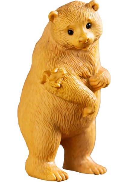 Hayvan Heykeli Ev Dekorasyonu Oymalı Ayı Ahşap El Sanatları Simülasyon Hediyeler Hayvan Ev Araba Süsleri (Yurt Dışından)