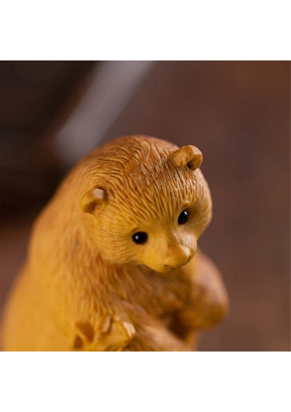 Hayvan Heykeli Ev Dekorasyonu Oymalı Ayı Ahşap El Sanatları Simülasyon Hediyeler Hayvan Ev Araba Süsleri (Yurt Dışından) indirimleri