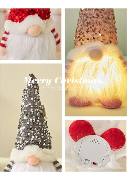 30 cm Parlayan LED Noel Bebek Gnome LED Işık ile Ev Noel Navidad Için Noel Dekor Yeni Yıl-Kırmızı (Yurt Dışından) fiyatları