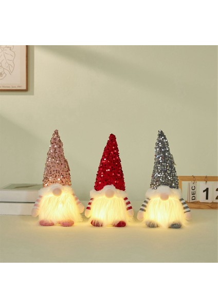 30 cm Parlayan LED Noel Bebek Gnome LED Işık ile Ev Noel Navidad Için Noel Dekor Yeni Yıl-Kırmızı (Yurt Dışından) modelleri