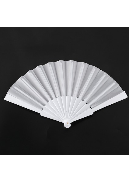 Bayanlar Erkekler Beyaz Için Plastik Kumaş El Katlanabilir Fan (Yurt Dışından) fiyatları