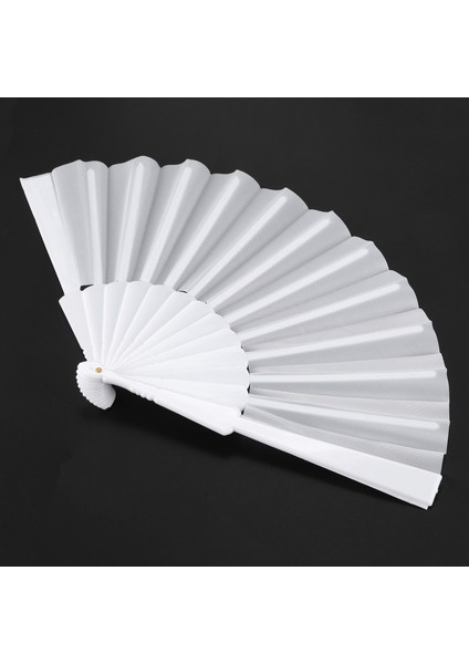 Bayanlar Erkekler Beyaz Için Plastik Kumaş El Katlanabilir Fan (Yurt Dışından) modelleri