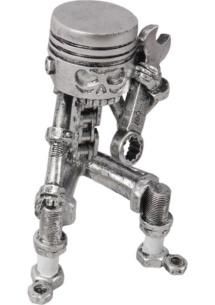 El Yapımı Piston Adam Kafatası Yüz Sanat Heykelciği Oymalı Yüz Heykeli Ev Ofis Masaüstü Dekor Süsleme-B (Yurt Dışından)