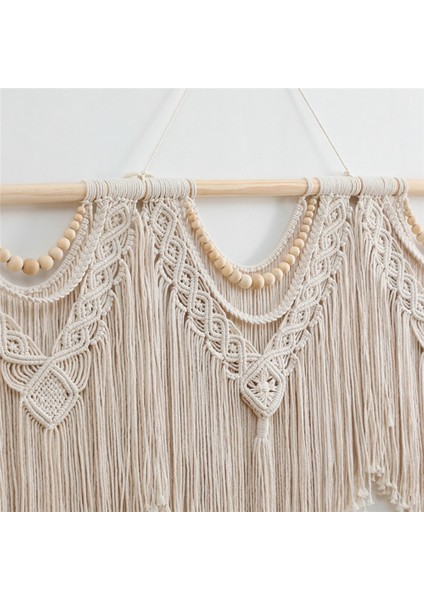 Makrome Duvar Askısı -Boho Goblen Makrome Duvar Dekor Sanatı-Şık Bohem El Yapımı Dokuma Goblen Dekorasyonu (Ahşap Boncuk) (Yurt Dışından) fiyatları