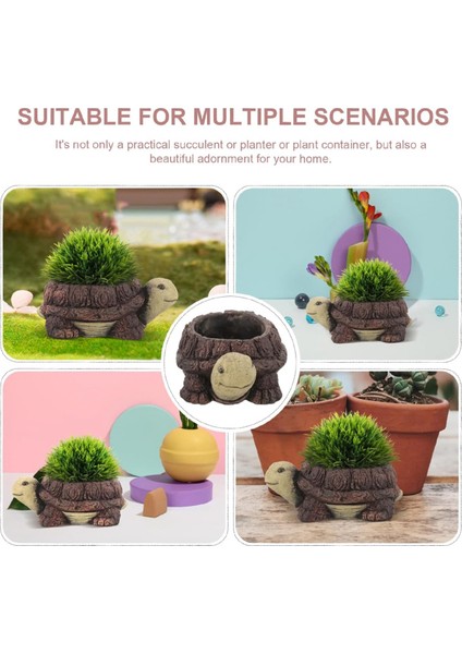 Sukulent Çiçek Saksısı Mini Reçine Bitki Saksısı Reçine Sukulent Saksı Ofis Masaüstü Masa Süsü Kurbağa (Yurt Dışından) fiyatları