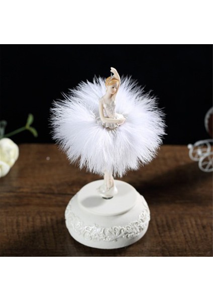 Tüy Etek Dönen Müzik Kutusu Figürü, Kızlar Için Manuel Kontrol Dans Eden Kız Müzik Kutusu, Beyaz (Yurt Dışından) modelleri