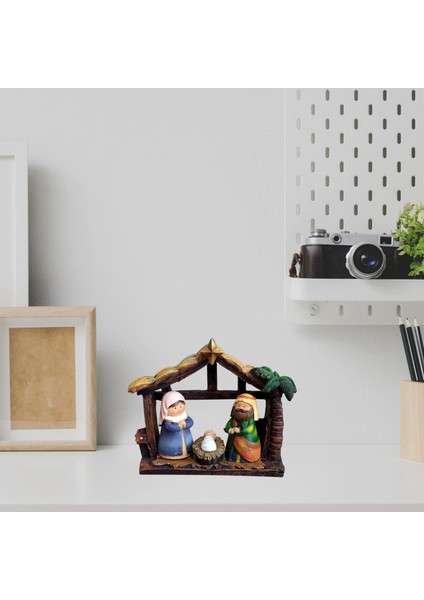 Noel Isa'nın Doğuşu Sahne Beşik Heykelcik Seti Kreş Kutsal Aile Heykelcik Heykeli Noel Masa Süslemeleri (Yurt Dışından) indirimleri