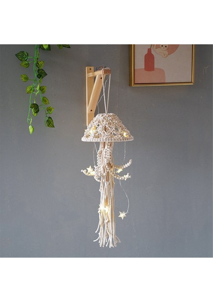 Boho Makrome Rüya Yakalayıcı El Yapımı Dokuma Süs Işıklı Denizanası Rüya Yakalayıcı Asılı Dekor B (Yurt Dışından) fiyatları