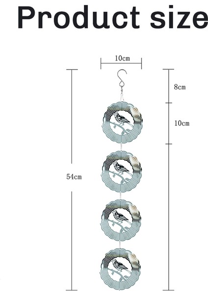 3D Rüzgar Döndürücülü Dış Mekan Rüzgar Çanları, Kadınlar Için Bahçe Arka Bahçe Kuş Hediyeleri (Yurt Dışından) fiyatları