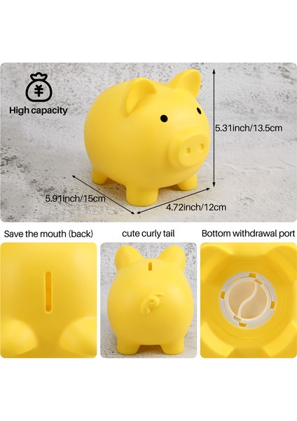 Büyük Kuma, Kırılmaz Plastik Para Bankası, Kız ve Erkek Çocuklara Özel Kuma, Doğum Günü Için Pratik Hediyeler(Sarı) (Yurt Dışından)