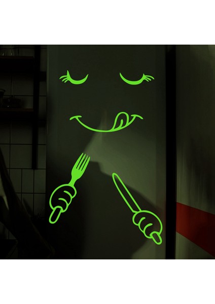 Adet Buzdolabı Çıkartmaları, Sevimli Mutlu Lezzetli Yüz Buzdolabı Çıkartmaları Karanlıkta Parlıyor, Buzdolabı Dazzle Çıkartmaları Dekorasyon (Yurt Dışından) modelleri