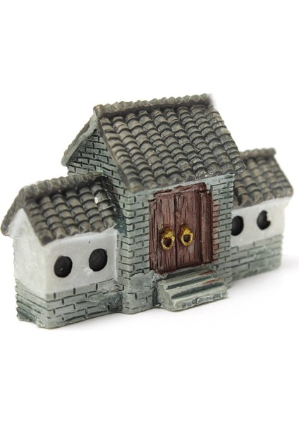 Minyatür Villa Ev Dollhouse Saksı Çiçek Bitki Zanaat Dıy Süs Bonsai Dekor Çin Antik Şehir Kapısı Gri (Yurt Dışından)
