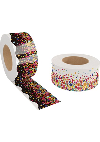 2 Rulo Bülten Tahtası Kenarları, 131,2 Feet/40 Metre Sınıf Dekorasyonu Için Konfeti Taraklı Kenar Döşemesi (Yurt Dışından) fiyatları