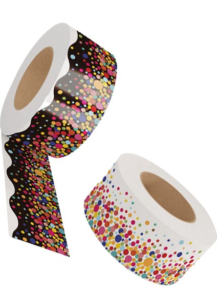 2 Rulo Bülten Tahtası Kenarları, 131,2 Feet/40 Metre Sınıf Dekorasyonu Için Konfeti Taraklı Kenar Döşemesi (Yurt Dışından) modelleri