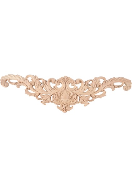 40X12 cm Nefis Klasik Kauçuk Ahşap Oyma Aplike Mobilya Doğal Çıkartması Ahşap Rengi (Yurt Dışından)