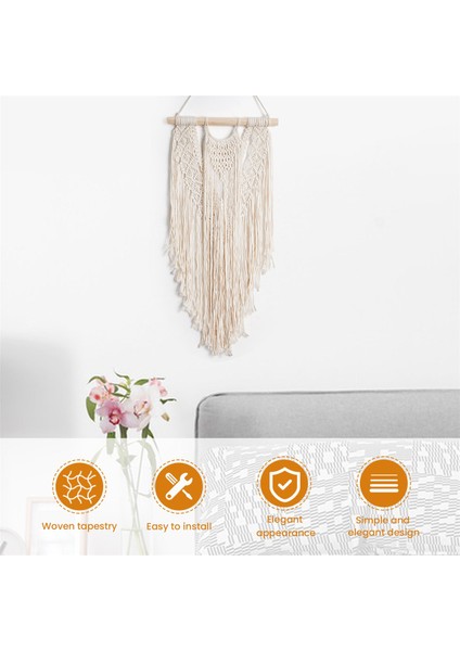 Makrome Duvar Asılı El Dokuma Bohem Pamuk Halat Boho Goblen Ev Dekor (Yurt Dışından) indirimleri
