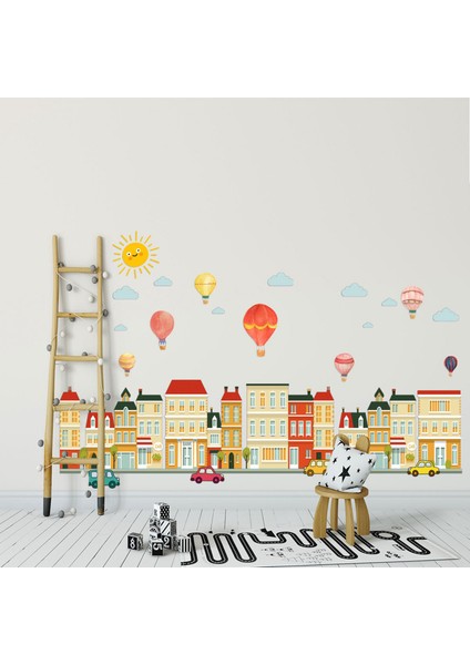 Araba Yapımı Balon Şehir Duvar Çıkartmaları Kreş Duvar Çıkartmaları Kendin Yap Karikatür Hayvan Nötr Duvar Dekorasyonu Çocuk Odası Için (Yurt Dışından) modelleri