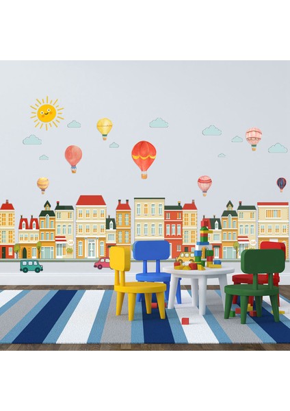 Araba Yapımı Balon Şehir Duvar Çıkartmaları Kreş Duvar Çıkartmaları Kendin Yap Karikatür Hayvan Nötr Duvar Dekorasyonu Çocuk Odası Için (Yurt Dışından) fırsatları