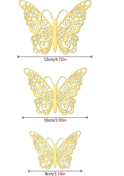 3D Kelebek Duvar Çıkartmaları, Oda Dekorasyonu Için 36 Pcs Kelebek Duvar Çıkartmaları Çocuk Yatak Odası Parti Ev Dekor (Gümüş) (Yurt Dışından) fiyatları