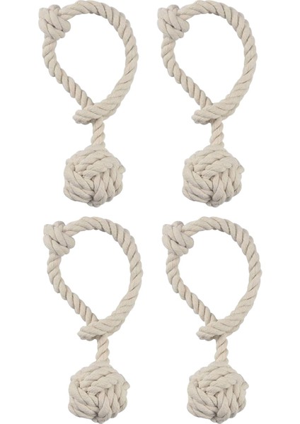 4 Adet El Yapımı Pamuk Halat Perde Tiebacks Halat Düğümü Topu Dekoratif Kravat Arkalıkları Holdbacks Ev Aksesuarları Perdeler-D (Yurt Dışından)