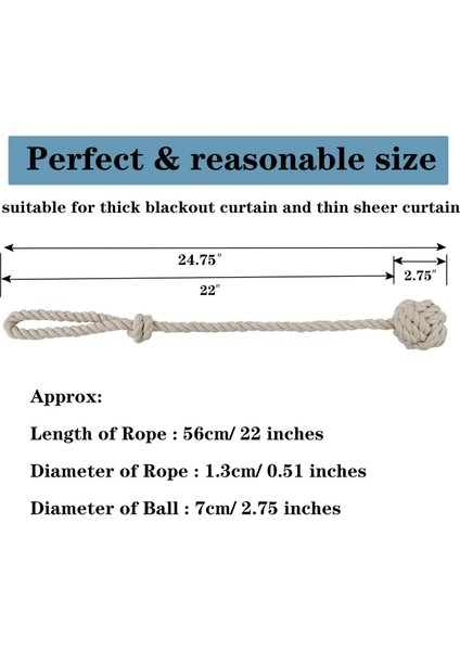 4 Adet El Yapımı Pamuk Halat Perde Tiebacks Halat Düğümü Topu Dekoratif Kravat Arkalıkları Holdbacks Ev Aksesuarları Perdeler-D (Yurt Dışından) modelleri