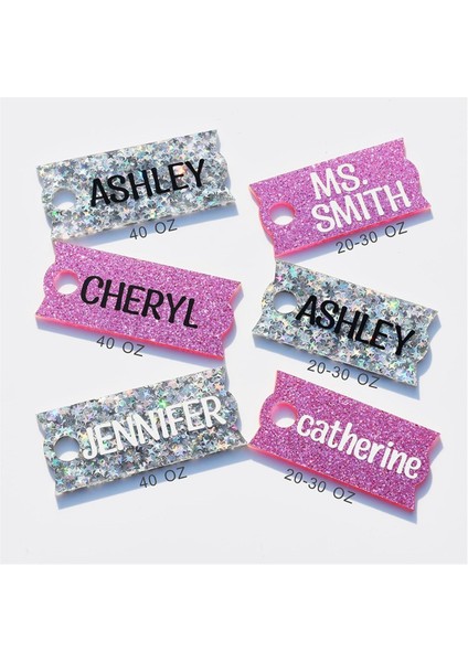 Isim Plakaları Su Şişesi Dakları Için Isim Etiketleri Akrilik Aksesuarlar Saplı Daklar Için Süsler Kapak Üstleri B (Yurt Dışından) modelleri