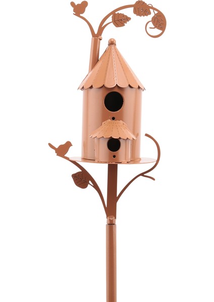 Bahçe Kuş Evi Direkli Metal Kuş Yemlikleri Bahçe Kazıkları Avlu Arka Bahçe Veranda Açık Hava Stili B Için Kuş Evleri (Yurt Dışından)