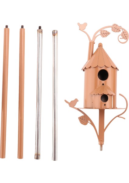 Bahçe Kuş Evi Direkli Metal Kuş Yemlikleri Bahçe Kazıkları Avlu Arka Bahçe Veranda Açık Hava Stili B Için Kuş Evleri (Yurt Dışından) modelleri