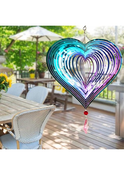 Rüzgar Döndürücü Açık Hava Metal 3D Rüzgar Döndürücü Asma Bahçe Bahçe Dekoru Hediyeler Paslanmaz Çelik Kalp Desenli Döndürücüler (Yurt Dışından) modelleri