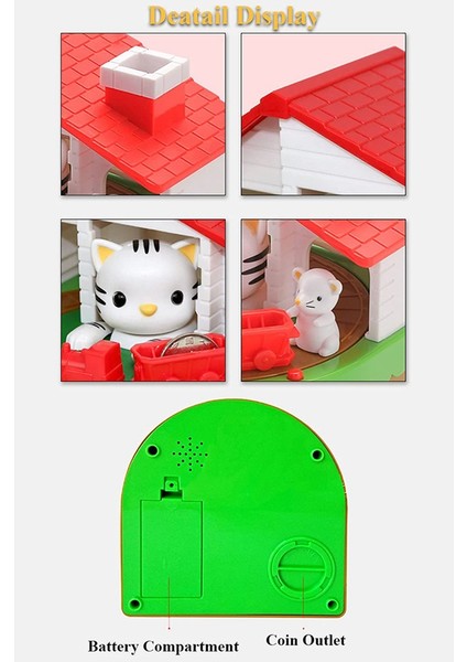 Çocuklar Için Kuma, Kedi Evi Kuma Kedi ve Fare Para Bankası Otomatik Para Kutusu Çalma Tasarruf Kutusu (Yurt Dışından) fiyatları