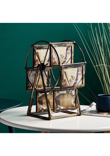 Dönen Yel Değirmenleri Tekerlek Resim Çerçevesi Fotoğraf Albümü Kendinden Montaj Düğün Aile Fotoğraf Çerçevesi Ev Masaüstü Dekor A (Yurt Dışından) modelleri