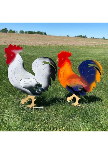 Açık Hava Metal Horoz Bahçe Kazıkları ve Renkli Horoz Dekorasyonu Çiftlik Dekorasyonu Vintage A (Yurt Dışından) fiyatları
