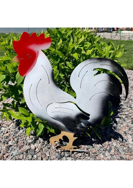 Açık Hava Metal Horoz Bahçe Kazıkları ve Renkli Horoz Dekorasyonu Çiftlik Dekorasyonu Vintage A (Yurt Dışından) fırsatları