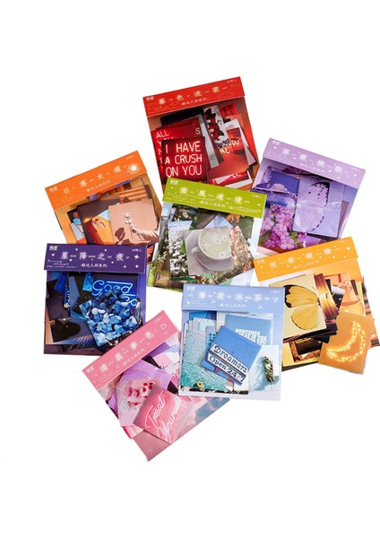 8 Stilleri 40 Adet/takım Taze Gökyüzü Gün Batımı Çıkartma Kitabı Yaratıcı Ins Tarzı El Hesabı Malzeme Kağıt Dekoratif Çıkartmalar (Yurt Dışından)