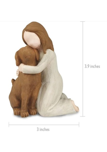 Köpeğimi Sev Figürleri Heykeller, Köpek Meleği Dostluk Anma Hediyeleri, Köpek Severler Için Heykeltraş El Boyalı Figürler Kahverengi (Yurt Dışından) fiyatları