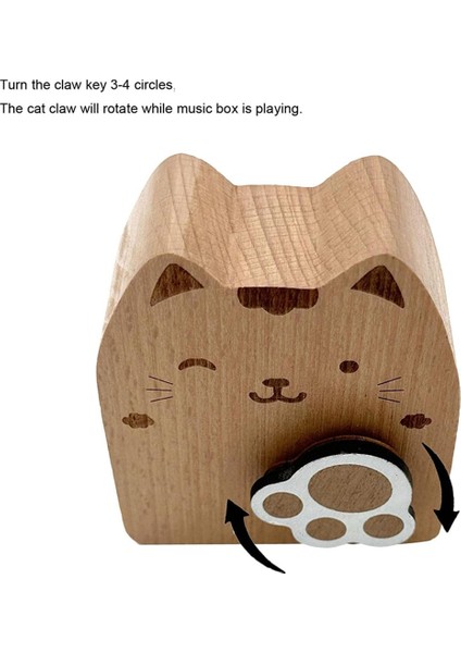 Ahşap Kedi Kurmalı Müzik Kutusu, Dönen Mekanizma Hareketi Müzikal Doğum Günü Hediyeleri Için (Yurt Dışından) fırsatları