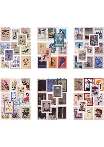 276 Yaprak Scrapbooking Etiket Washi Etiket Vintage Posta Damgası Etiket Planlayıcısı Çıkartmalar Retro Dekorasyon Günlüğü Için (Yurt Dışından)