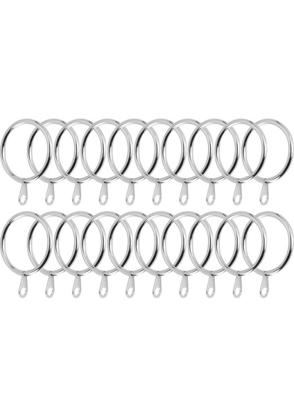 Perde ve Direkler Için 40 Adet Metal Perde Halkası, Sarkan Sürgülü Kuşgözü Halkası 32 mm Iç Çap (Gümüş) (Yurt Dışından)