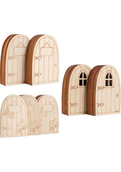 60 Adet Boyasız Ahşap Peri Kapı Boş Bahçe Kapısı Oymak Ahşap Kapı Dıy Noel Zanaat Bezemeler (Yurt Dışından)