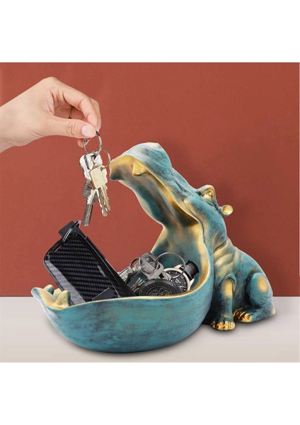 Su Aygırı Heykeli Ev Reçine Su Aygırı Heykelcik Eğlenceli Şekerleme Tabağı,anahtar Kasesi,büyük Ağız Heykeli Masa Sanatı Dekorasyonu B (Yurt Dışından) fiyatları