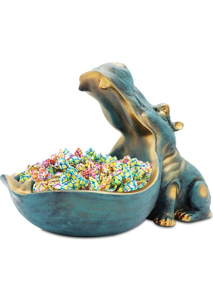 Su Aygırı Heykeli Ev Reçine Su Aygırı Heykelcik Eğlenceli Şekerleme Tabağı,anahtar Kasesi,büyük Ağız Heykeli Masa Sanatı Dekorasyonu B (Yurt Dışından) modelleri